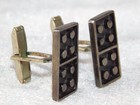 Vintage 1940's Taxco Mexico Domino Sterling Silver Mens Cufflinks Set — photo 2