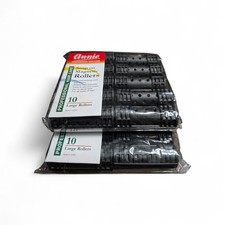 Annie Snap On Magnetic Rollers 10 Large Black Hair Curlers Lot of 2