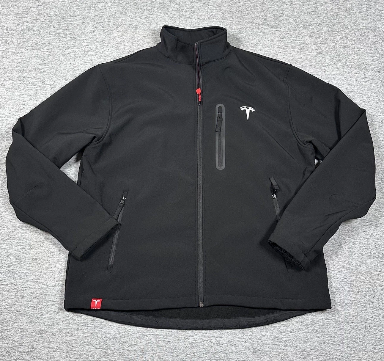 Tesla Jacket Mens XL Black Softshell Fleece Lined Full Zip Corporate Employee
