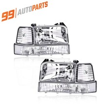 For 1992-94 1995 1996 Ford F-150 F-250 Headlights W Bumper Signal Corner Lamps For 1992-94 1995 1996 Ford F-150 F-250 Headlights W Bumper Signal Corner Lamps