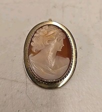 Vintage 1/20 12kt Gold Filled Shell Cameo Brooch Pendant