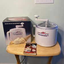 Vintage Ice Cream Maker Donvier Hand Churn Complete With Manual