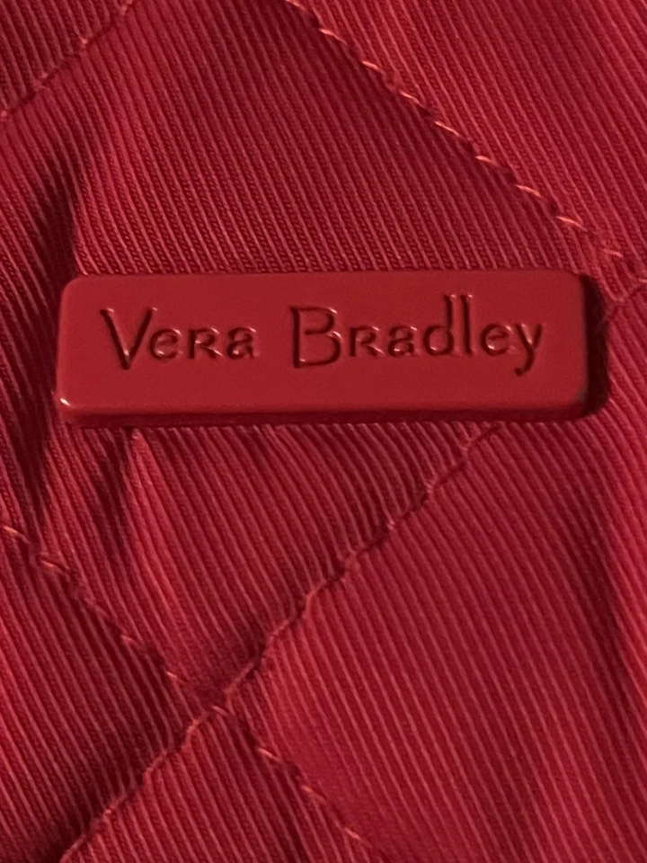 Vera Bradley Crossbody Bag Womens Red Quilted Purse Wallet Set Floral Lining - Image 2 of 4