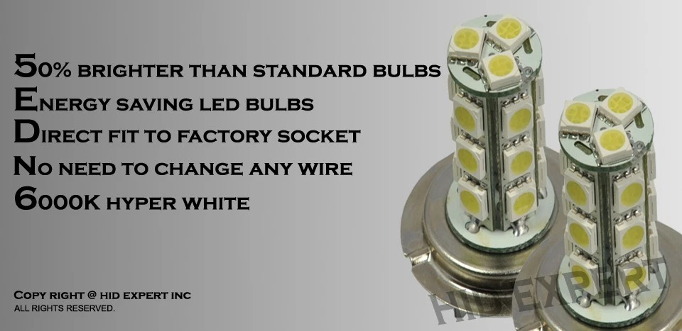 Bombillas de repuesto de luz antiniebla LED H7 18 SMD Hyper Super White Fit E422 Foto 3 de 4