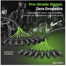 8-Channel Balanced XLR Snake 10ft with Labels