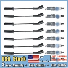 High Performance 8x Spark Plugs and 8x Wires Set FIT Chevy GMC 4.8L 5.3L 6.0L V8
