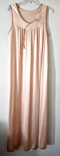 Abito e accappatoio vintage Lorena donna nylon alto L pesca elegante loungewear **LEGGI - Foto 2 di 22
