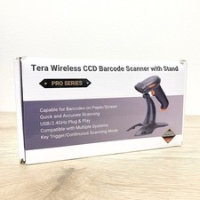 Tera Barcode Scanner with Stand Wireless USB Wired 1D CCD Bar Code Reader NEW