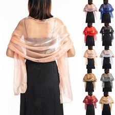 Shawl Scarf Shawl Wrap Fine Size Organza Regular Shiny Slight Strech