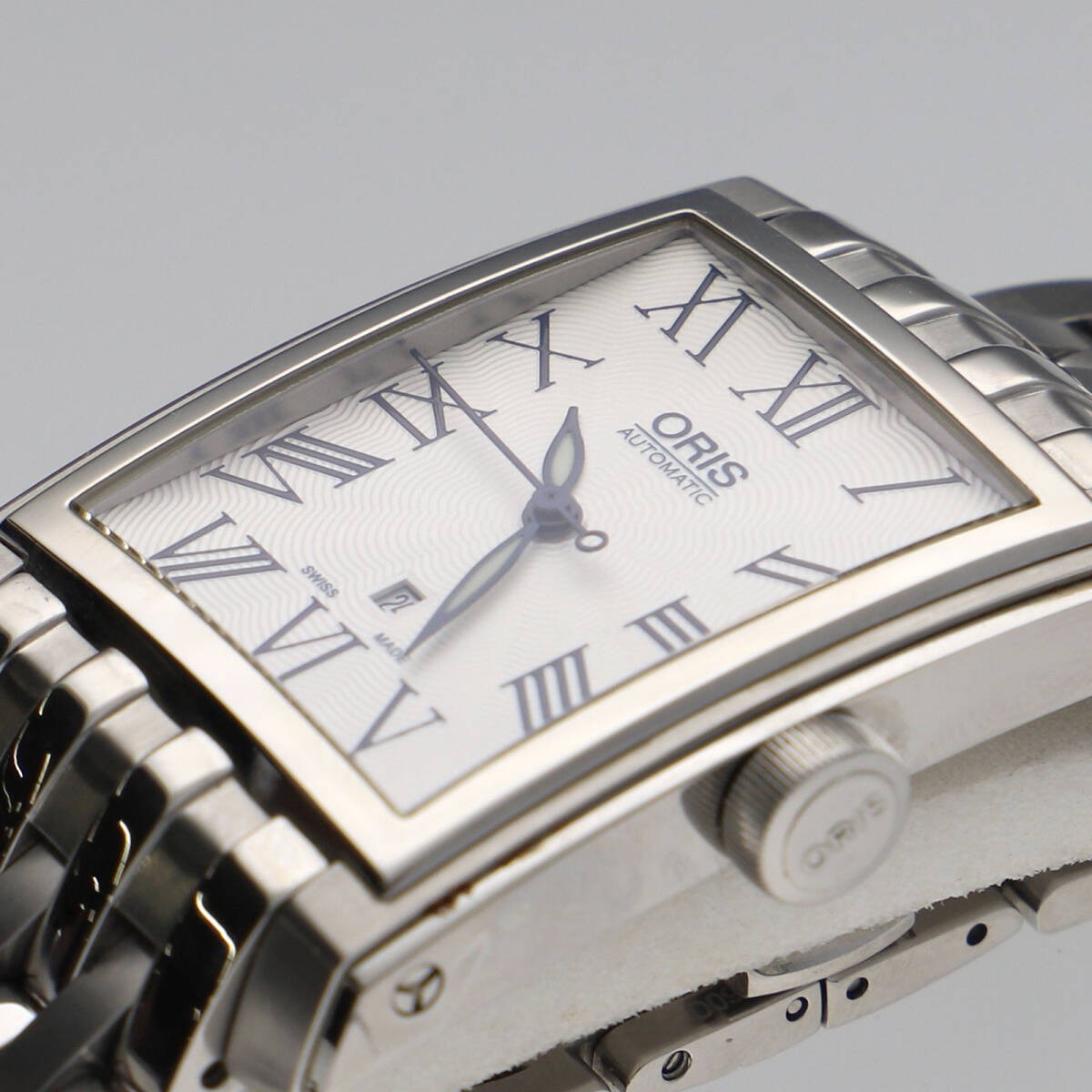 ORIS 32-47341 Rectangular Date Silver Dial Stainl… - image 1