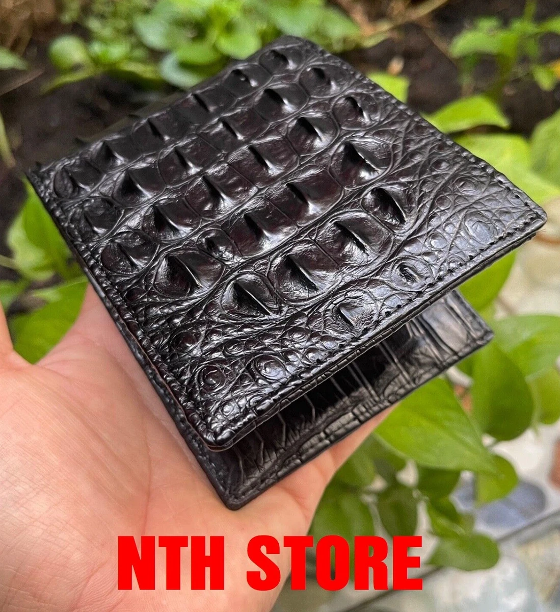 Crocodile clearance bifold wallet