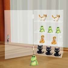 Acrylic Display Case with Lock Keys, 4-tier Showcase Display Cabinet for Home