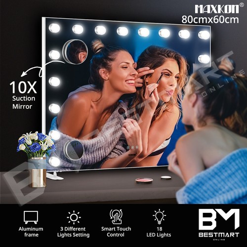 18 LED Makeup Mirror Wall Mount Dimmer Lighted Mirror Hollywood Vanity