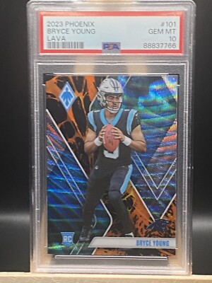 2023 Phoenix Football Bryce Young 101 RC Lava /175 PSA 10