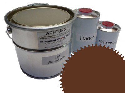 3 Liter Set 2K Bodenbeschichtung RAL 8007 Rehbraun Glanz Bodenfarbe Werkstatt