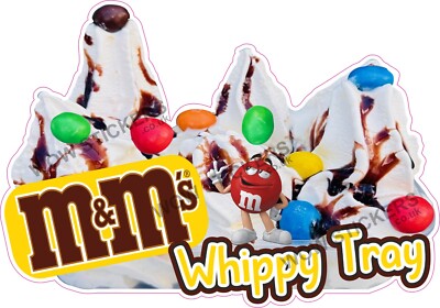Eiswagen Aufkleber M&M's Whippy Tablett Anhänger M und M Decal (Größe wählbar)