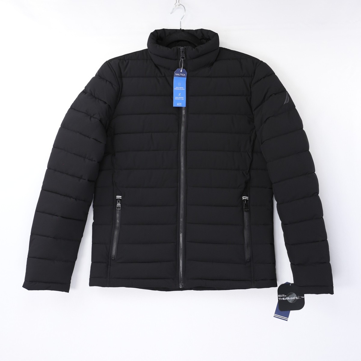 Nautica Mens Puffer Jacket Performance Stretch Water Resistant