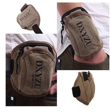 DXYIZU Multi Purpose Jogging Cycling Hiking Climbing Canvas Arm Pouch Bag Brown