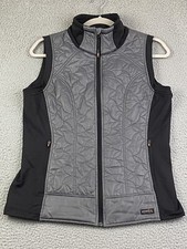 Kerrits Quilted Riding Vest Gray Black Size Medium EXC