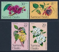 1975 SAMOA FLOWERS SET OF 4 FINE MINT MNH