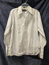 Vintage Givenchy Long Sleeve Button Striped Logo Pattern Shirt Men's Size Large