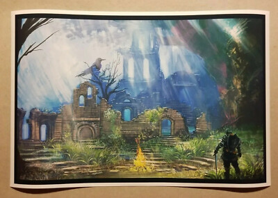 Dark Souls Firelink Shrine Poster -- Video game landscape Dark Souls Elden Ring