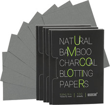 300 Count Natural Bamboo Charcoal Blotting Papers Organic Facial Oil Absorbing S