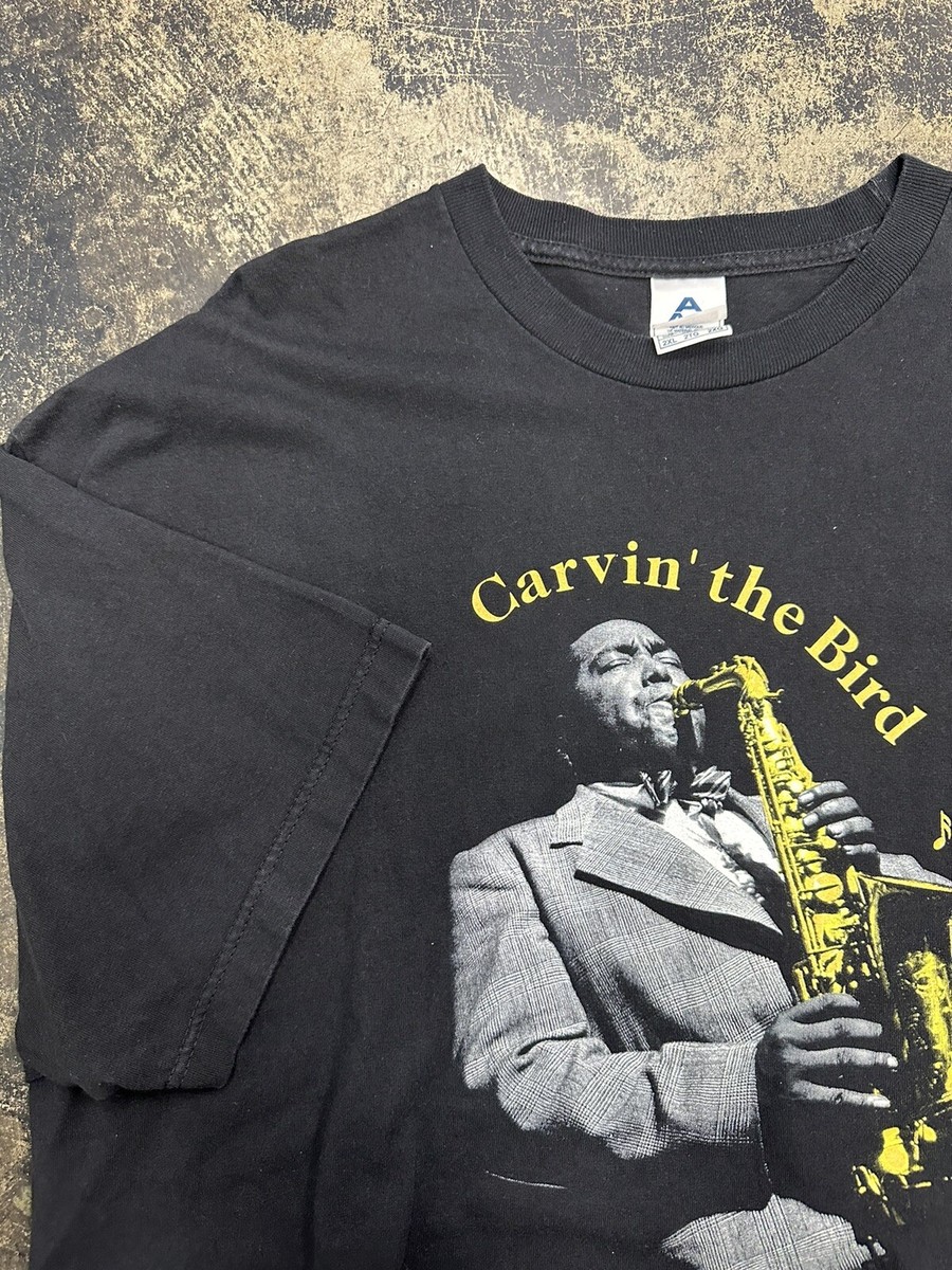 【USA製】90s CHARLIE PARKER ジャズTシャツ L シングル 90年代 USA製 Charlie Parker Bied Lives Jazz ジャズT アーティスト