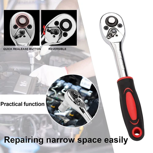 46 PCS ratchet set with socket 1/4" drive and extender, boxed, for automotive - Picture 14 of 22