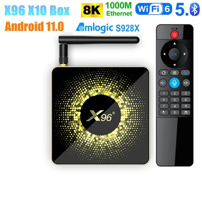 X96 X10 Smart TV Box S928X Android 11 8G 64G WiFi6 1000M BT5.2 AV1 8K HDR TV Box
