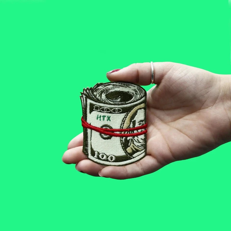 Rollo de Drug Dinero Parche Hip Hop Cultura Bordado Planchado Foto 2 de 2