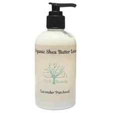 Handmade Body Lotion Organic Shea Butter - Lavender Patchouli - 9 oz