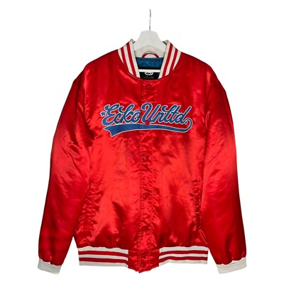 Ecko Unlimited Collegejacke Hip Hop Bomberjacke Gr. XL Rot Blau 90er Vintage Top