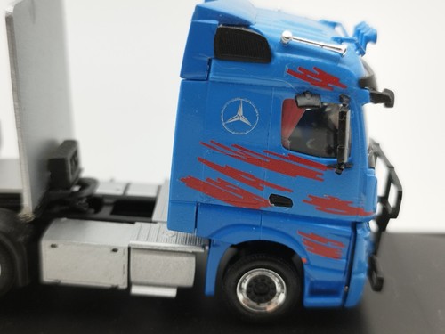 Modellino vetrina acrilica 1:87 Herpa H0 Mercedes Actros trasporto legno fatto a mano - Foto 8 di 10
