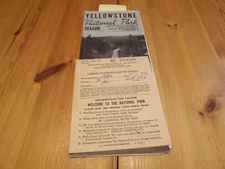 Yellowstone National Park 1948 Brochure & Ticket to Operate Motor Vehicle