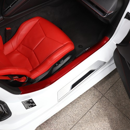 Red Real Carbon Fiber Full Interior Set Decor Cover Trim Kit for Corvette C8 20+ - Picture 427 of 444
