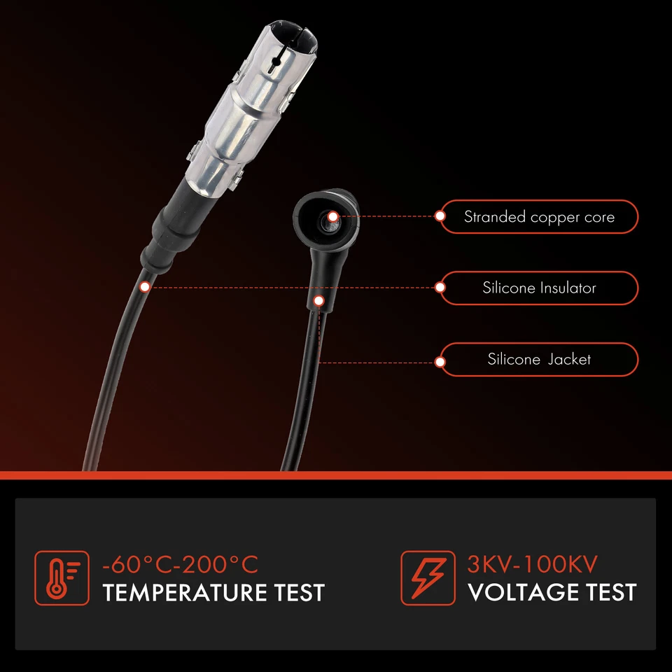 Наборы проводов свечей зажигания для Mercedes-Benz W201 190E 87-93 W124 C124 W126 S124 7 шт. - Изображение 4 из 4