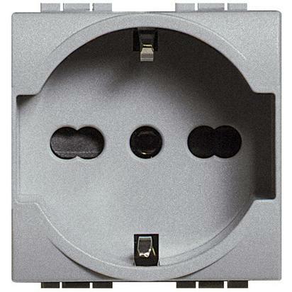 LIGHT TECH - PRESA UNEL E BIPASSO 10/16A  - BTICINO LEGRAND NT4140/16