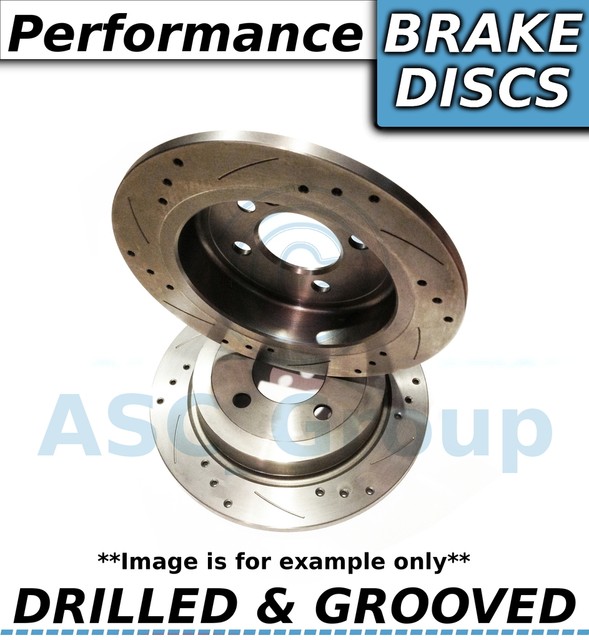 Pair 255mm Uprated Performance Drilled And Grooved Front Brake Discs 2x 