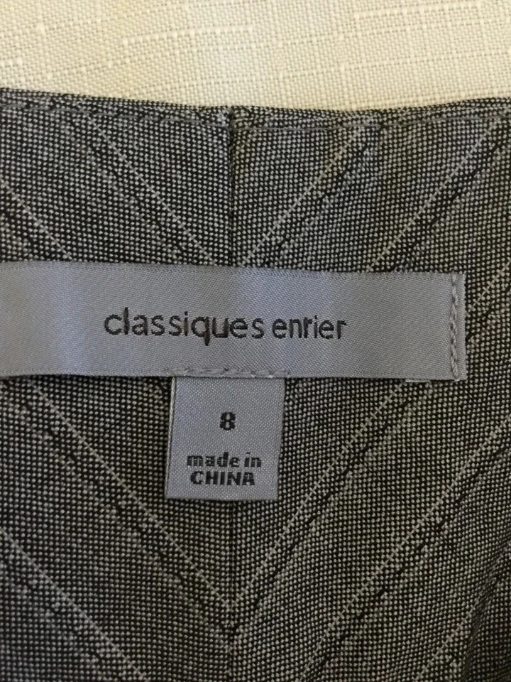 Nuevo con etiquetas Pantalón Classiques Entier Frente Plano Rayas Gris Multi 8 Pierna Acampanada Foto 3 de 4