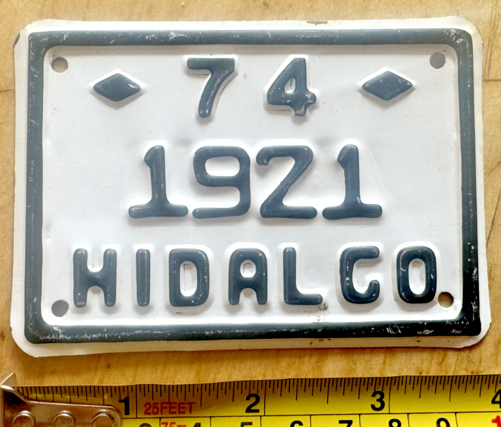 1974 HIDALGO MEXICAN MEXICO MEX BICYCLE LICENSE PLATE " 1921 " eBay