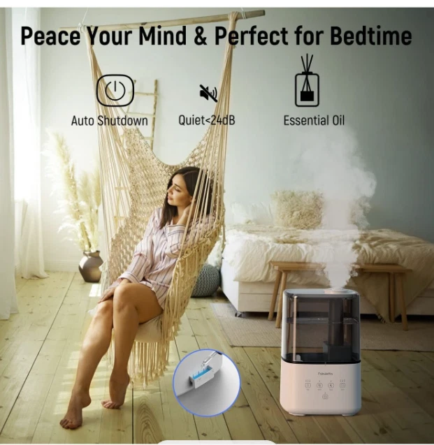 Large Room Quite Air Purifier Humidifier Diffuser Cool or Warm Mist Humidifier - Image 4 of 4