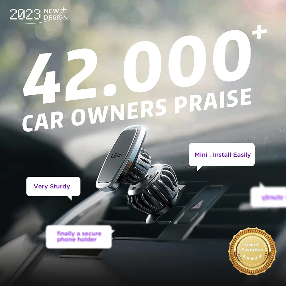 Universal Car Phone Holder Magnetic Air Vent iPhone 17 16 14 to 7/6  Max Samsung - image 3 of 4