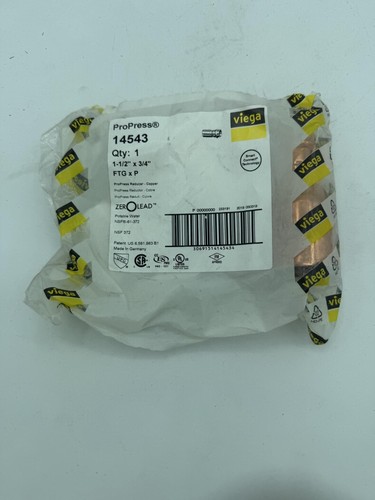 Viega ProPress 14543 Copper Reducer 1-1/2 X 3/4 In FTG X P Zero Lead Germany