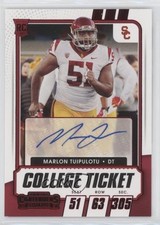 2021 Contenders Draft Picks College Game Ticket Red Marlon Tuipulotu Auto 0aw5