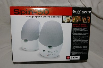 Labtec Spin-50 Multipurpose Computer Speakers White NEW