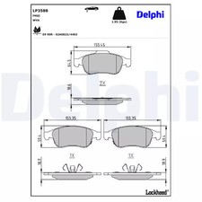 Jeu de plaquettes de frein avant DELPHI LP3588 JEEP RENEGADE 1.6 CRD
