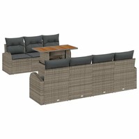 Garten Sitzgruppe Sofa Set Mit Kissen 8-Teilig Grau FüR Terrasse Und Balkon