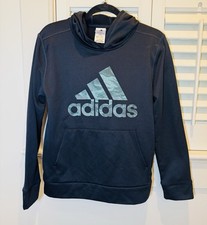 Adidas Boys L Long Sleeve Black Hoodie Camo Logo New No Tags Gift 14/16