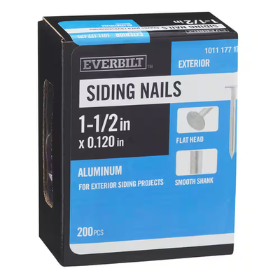 #ad 1 1 2 In. X #12 Smooth Shank Aluminum Siding 0.5 Lbs. 200 Count $8.36